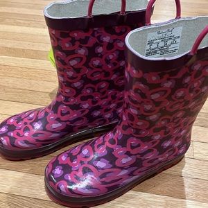 NWT Western Chief Diva Leopard Pink/Purple Girls Rain Boots (size 3)